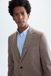 Houndstooth knit relaxed fit blazer