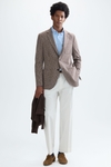 Houndstooth knit relaxed fit blazer
