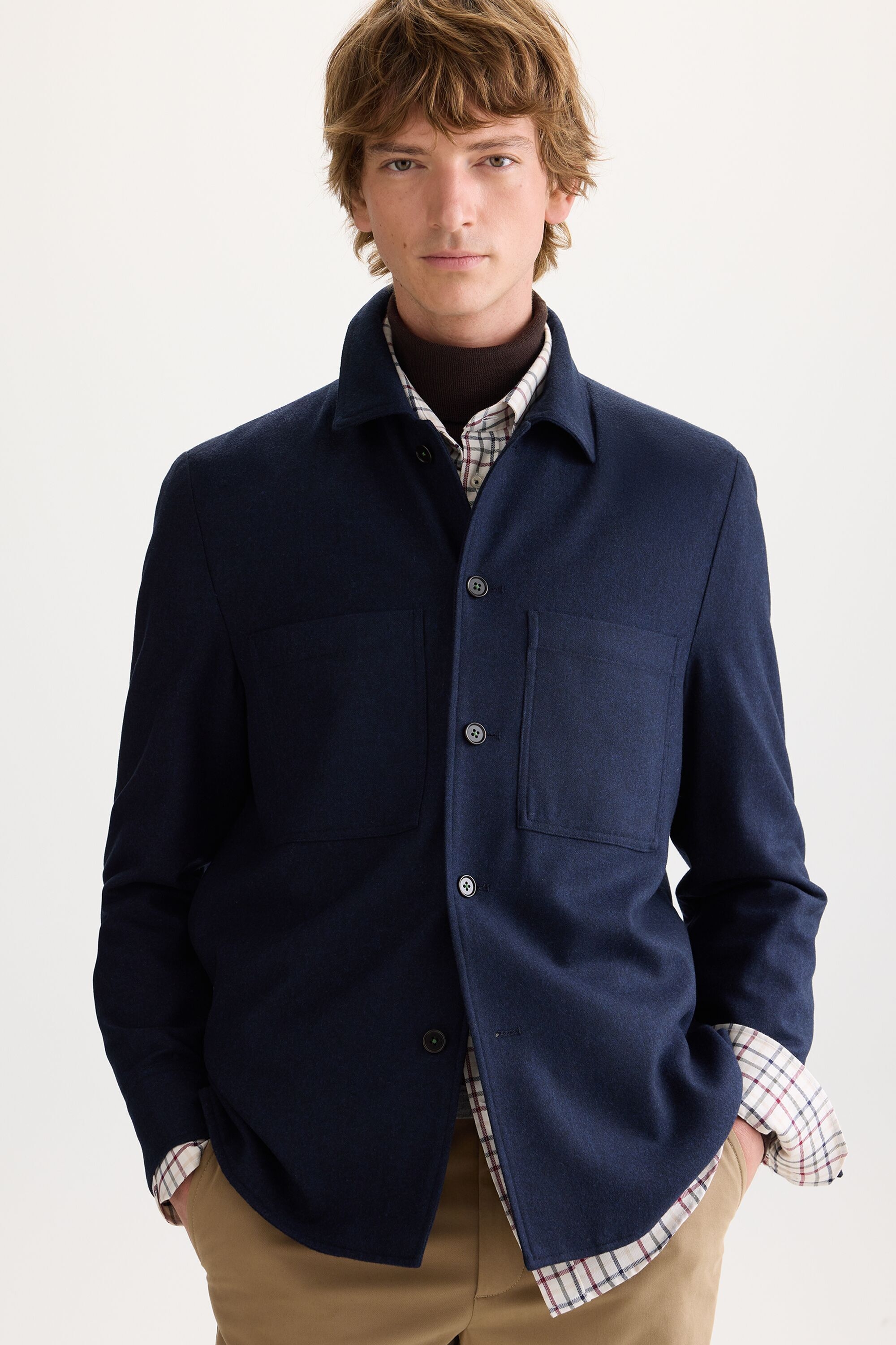 Wool flannel overshirt