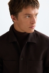 Textured cotton false plain overshirt