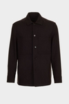 Textured wool false plain overshirt
