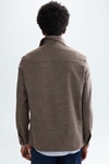 Textured cotton false plain overshirt