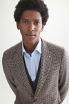 Cotton houndstooth relaxed fit blazer