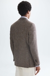 Cotton houndstooth relaxed fit blazer