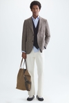 Cotton houndstooth relaxed fit blazer