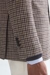Cotton houndstooth relaxed fit blazer