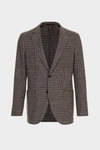 Cotton houndstooth relaxed fit blazer