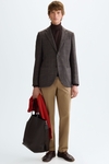Windowpane check wool relaxed fit blazer
