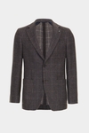 Windowpane check wool relaxed fit blazer