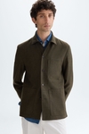Textured wool cotton overshirt