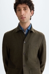 Textured wool cotton overshirt