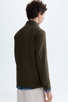 Textured wool cotton overshirt