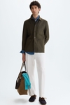 Textured wool cotton overshirt