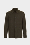 Textured wool cotton overshirt