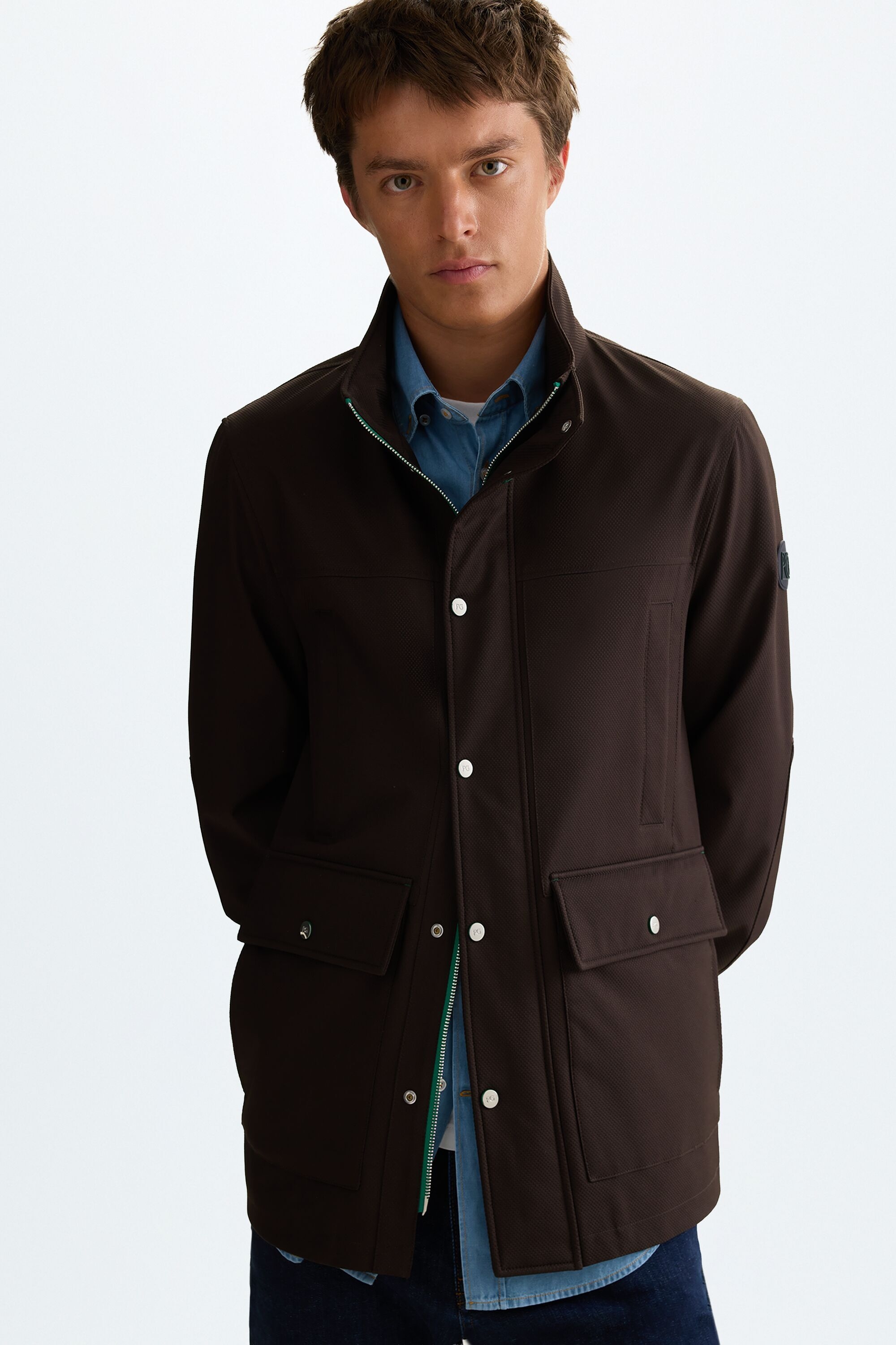 Waterproof textured technical parka