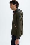 Hooded technical nylon jacket