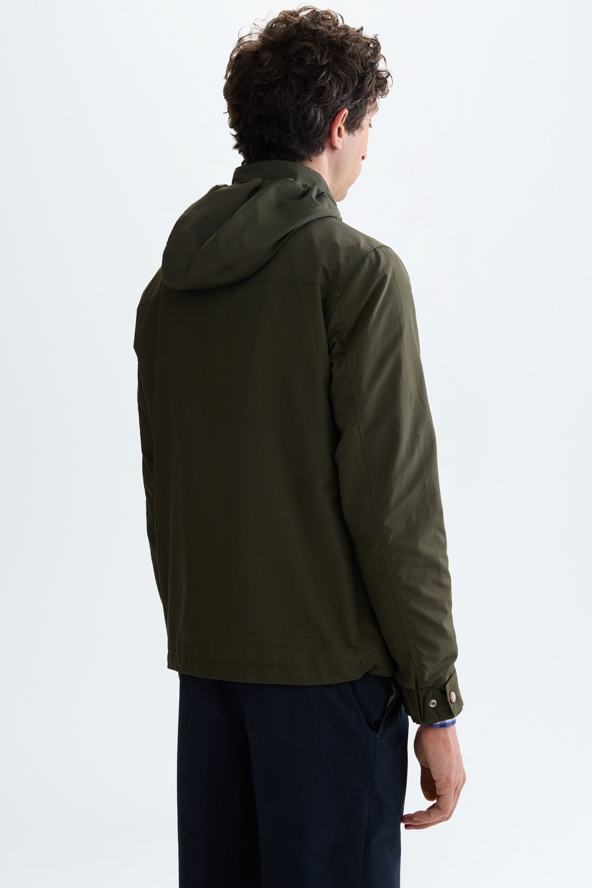 Hooded technical nylon jacket khaki - Purificacion Garcia United