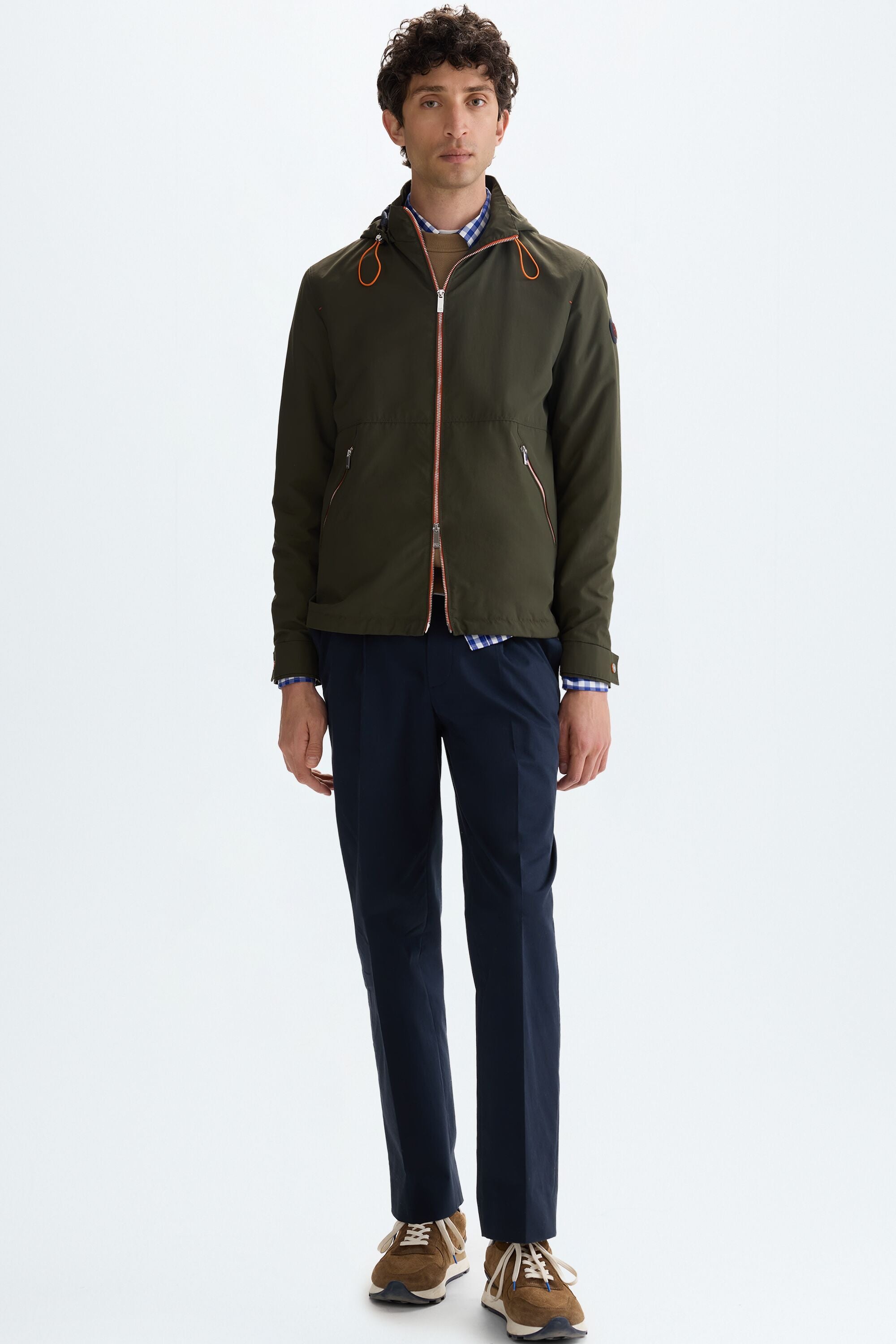 Hooded technical nylon jacket khaki - Purificacion Garcia United