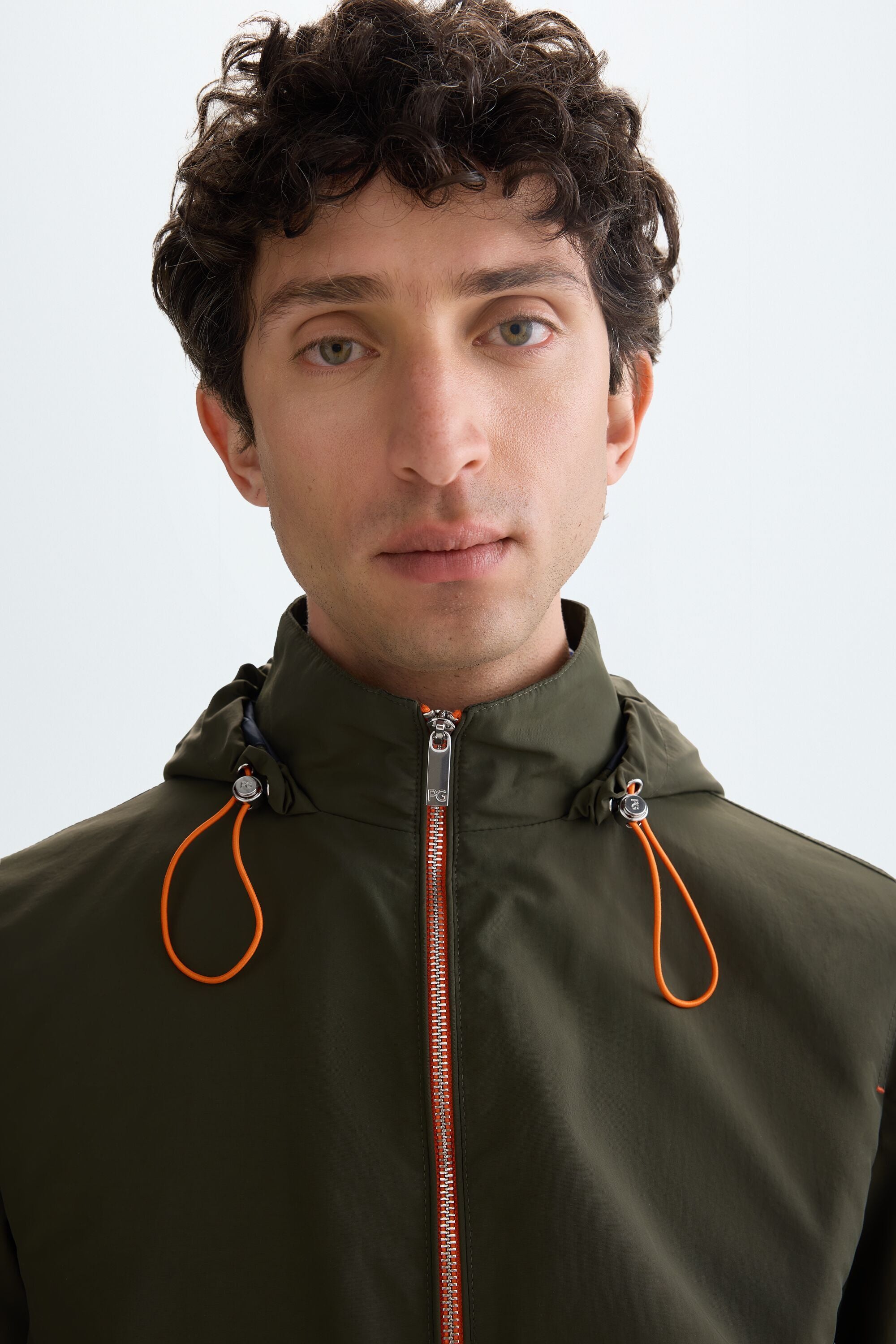Hooded technical nylon jacket khaki - Purificacion Garcia United