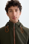 Hooded technical nylon jacket
