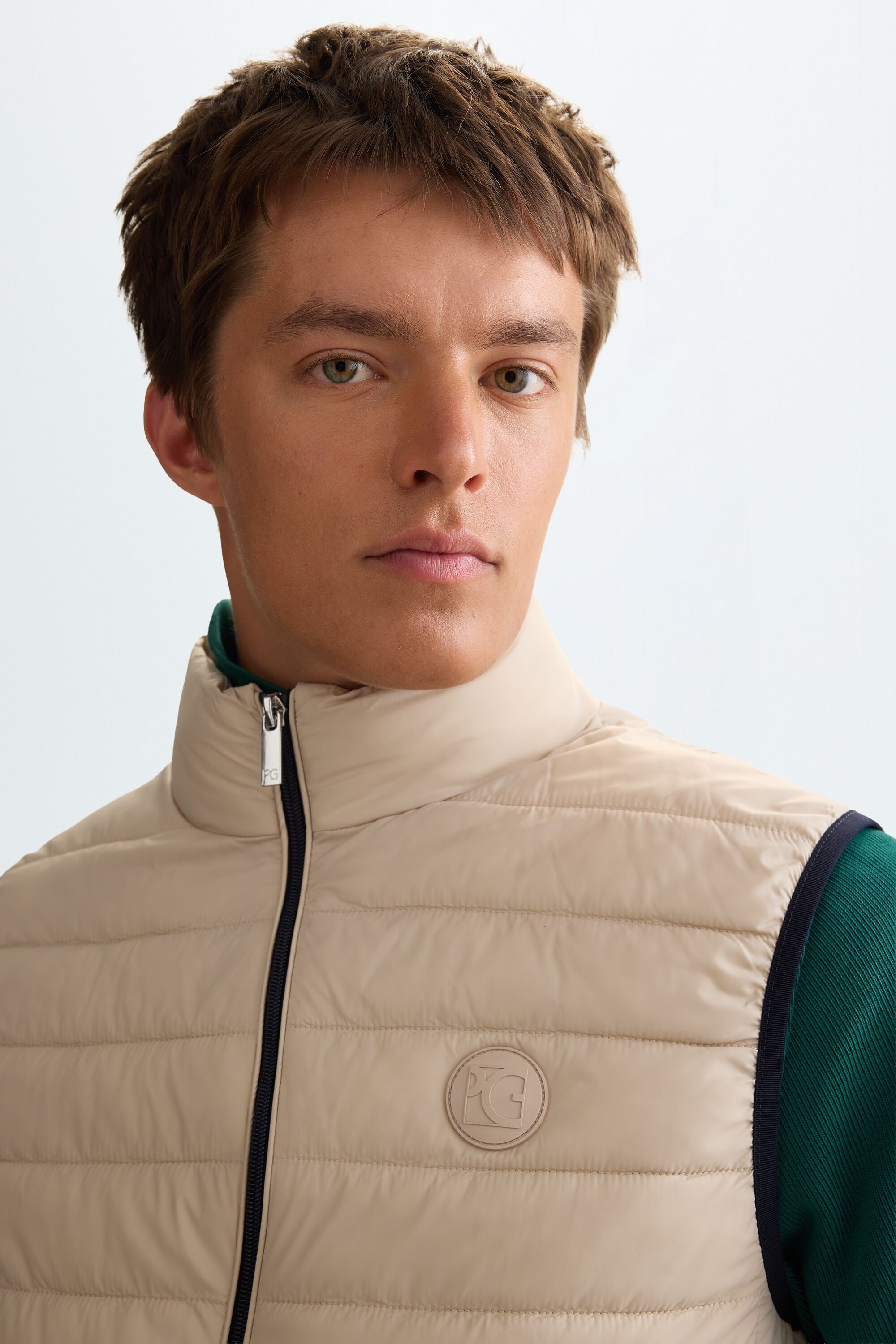 Quilted technical nylon gilet stone - Purificacion Garcia Germany