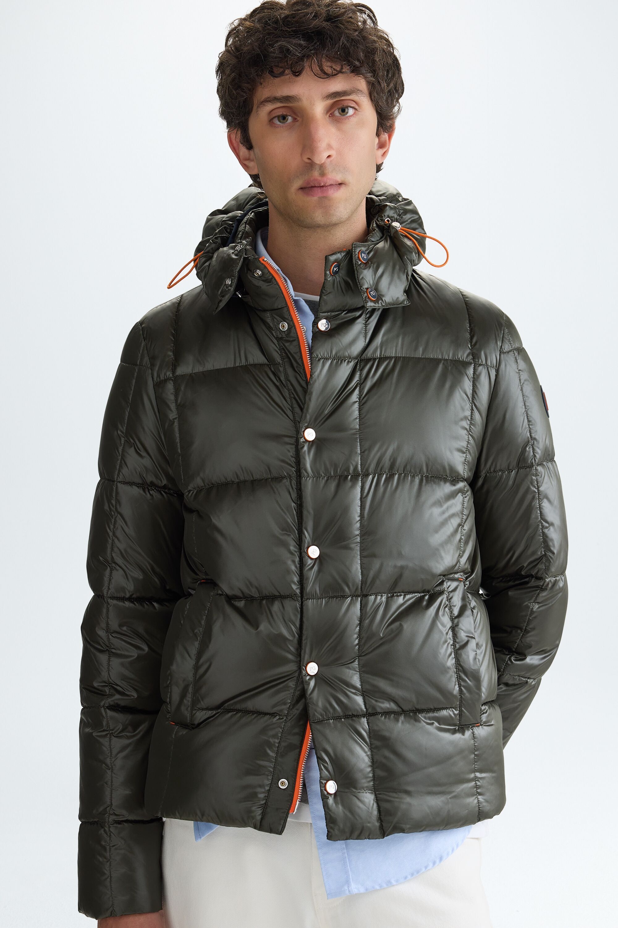 Down-quilted technical nylon jacket