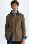 Wool four pocket houndstooth jacket