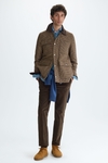 Wool four pocket houndstooth jacket