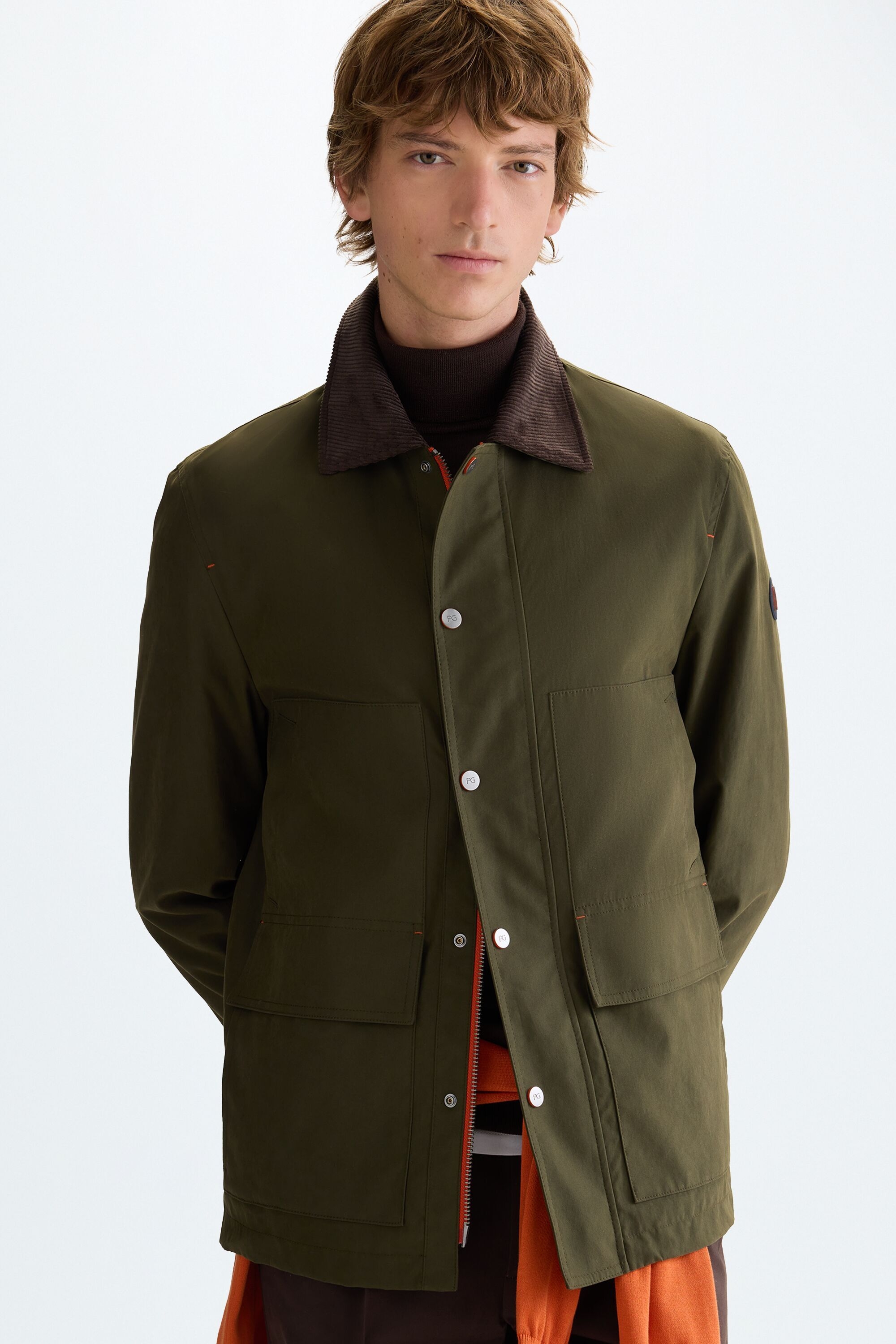 Technical cotton jacket with four pockets