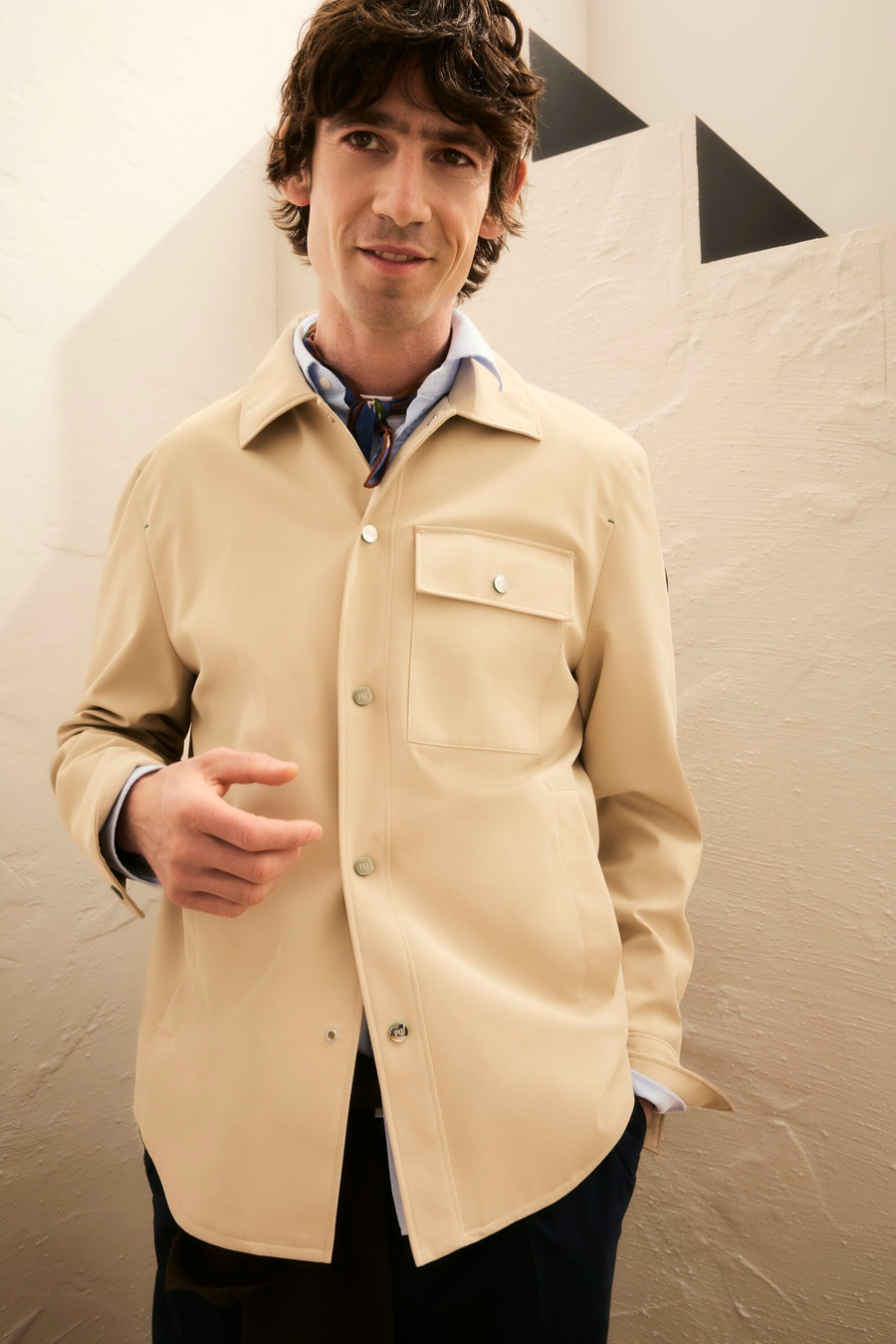 TEXTURED TECHNICAL NYLON OVERSHIRT