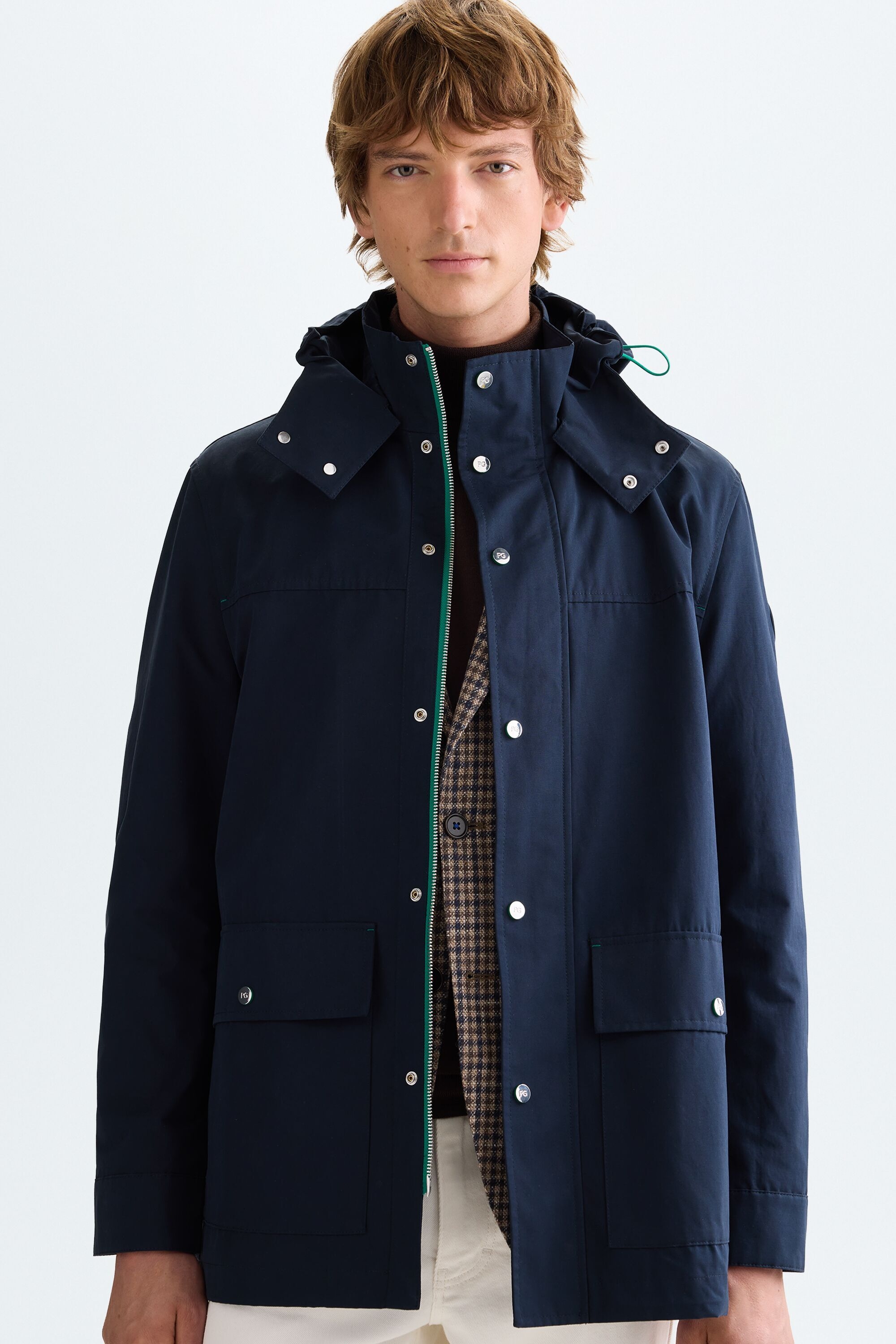 Semi-waxed technical cotton parka