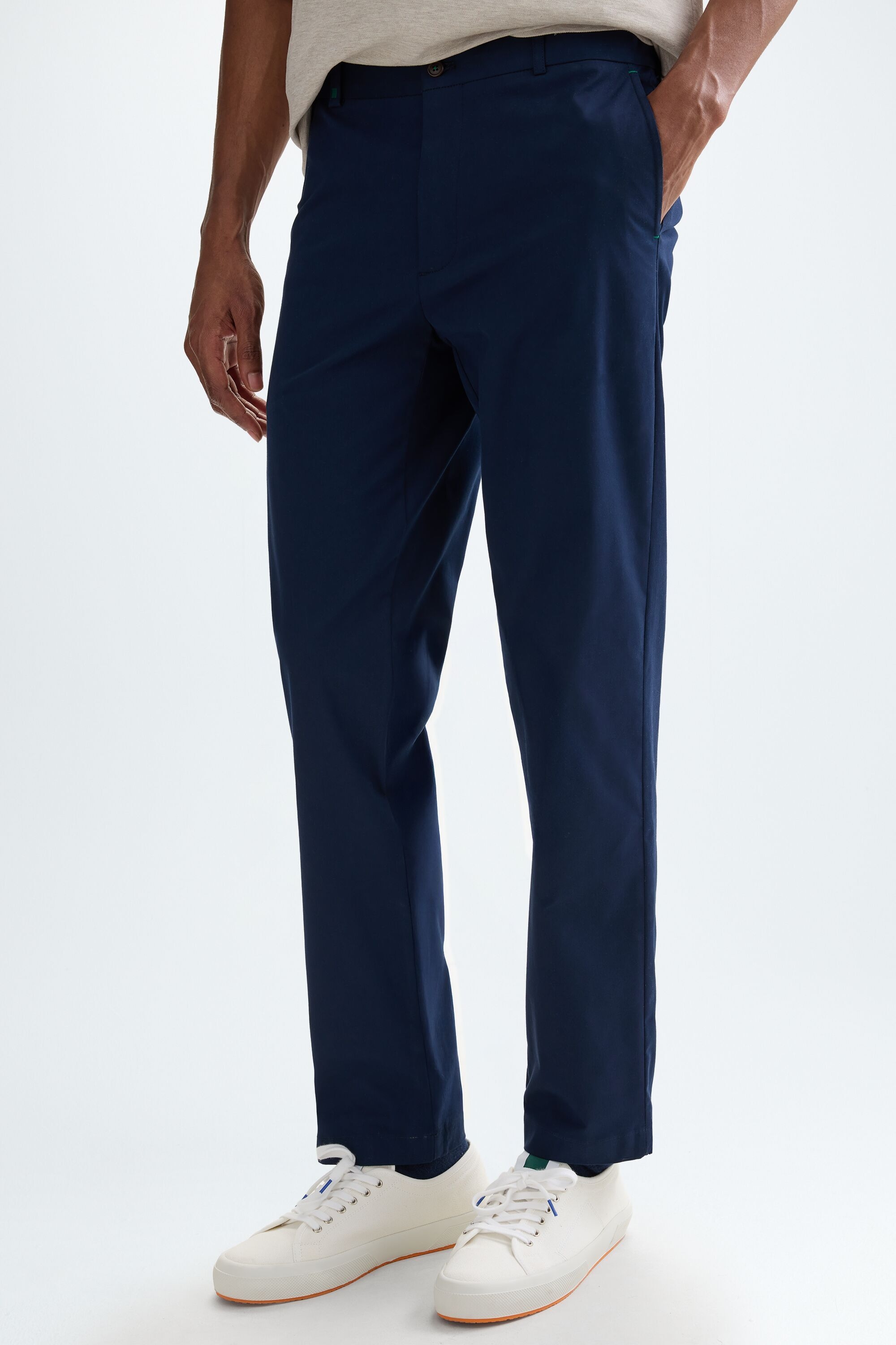 Cotton twill regular fit chino trousers