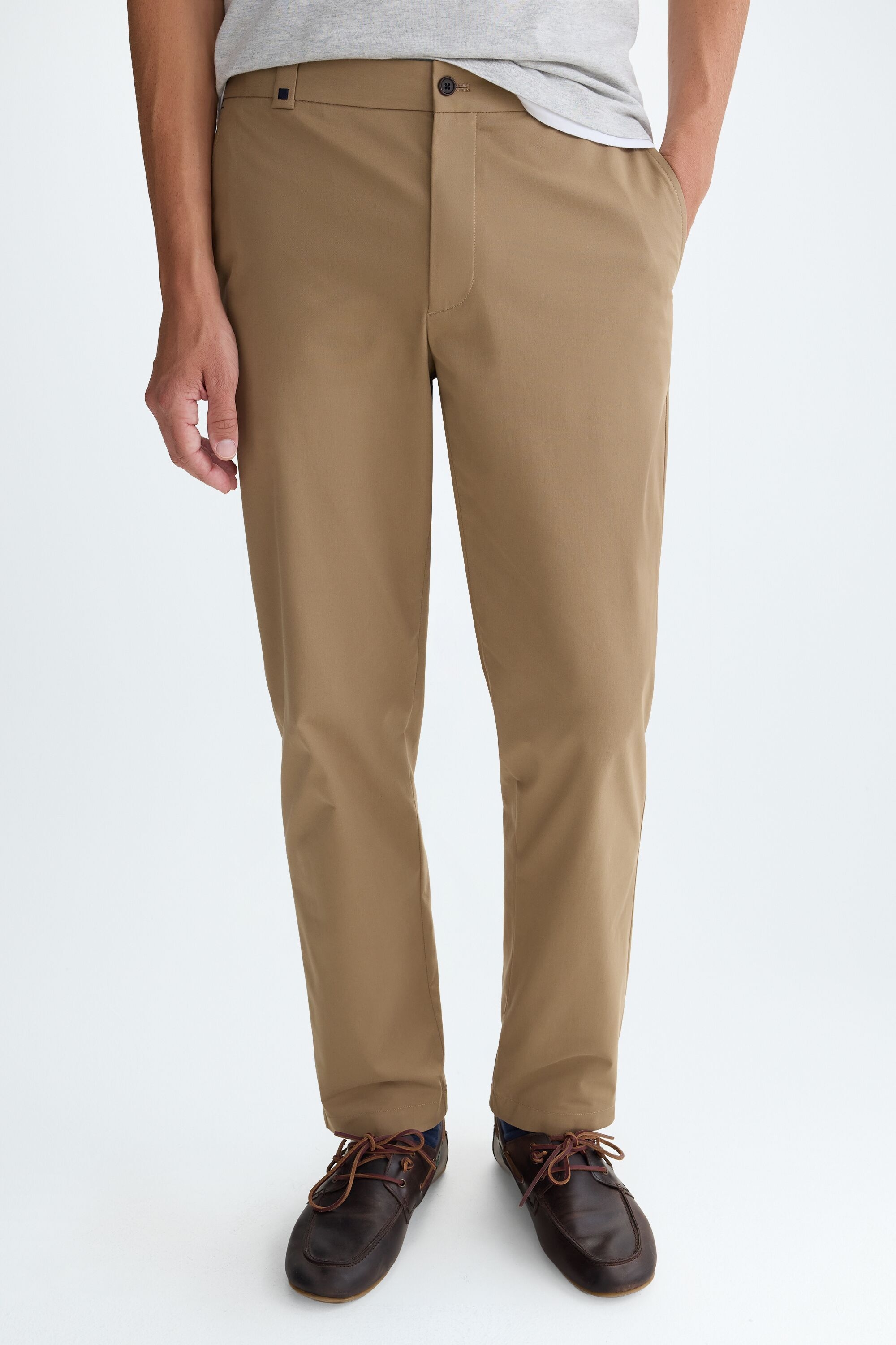 Pantalón chino regular fit sarga algodón - BEIGE/CAMEL