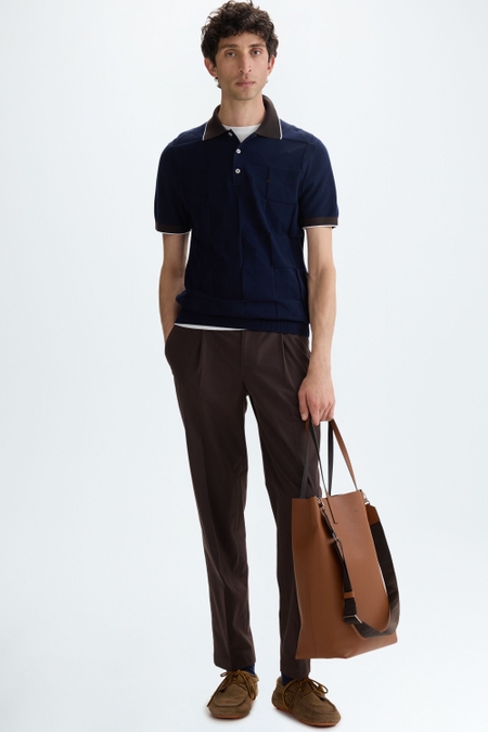 COTTON TWILL RELAXED FIT TROUSERS