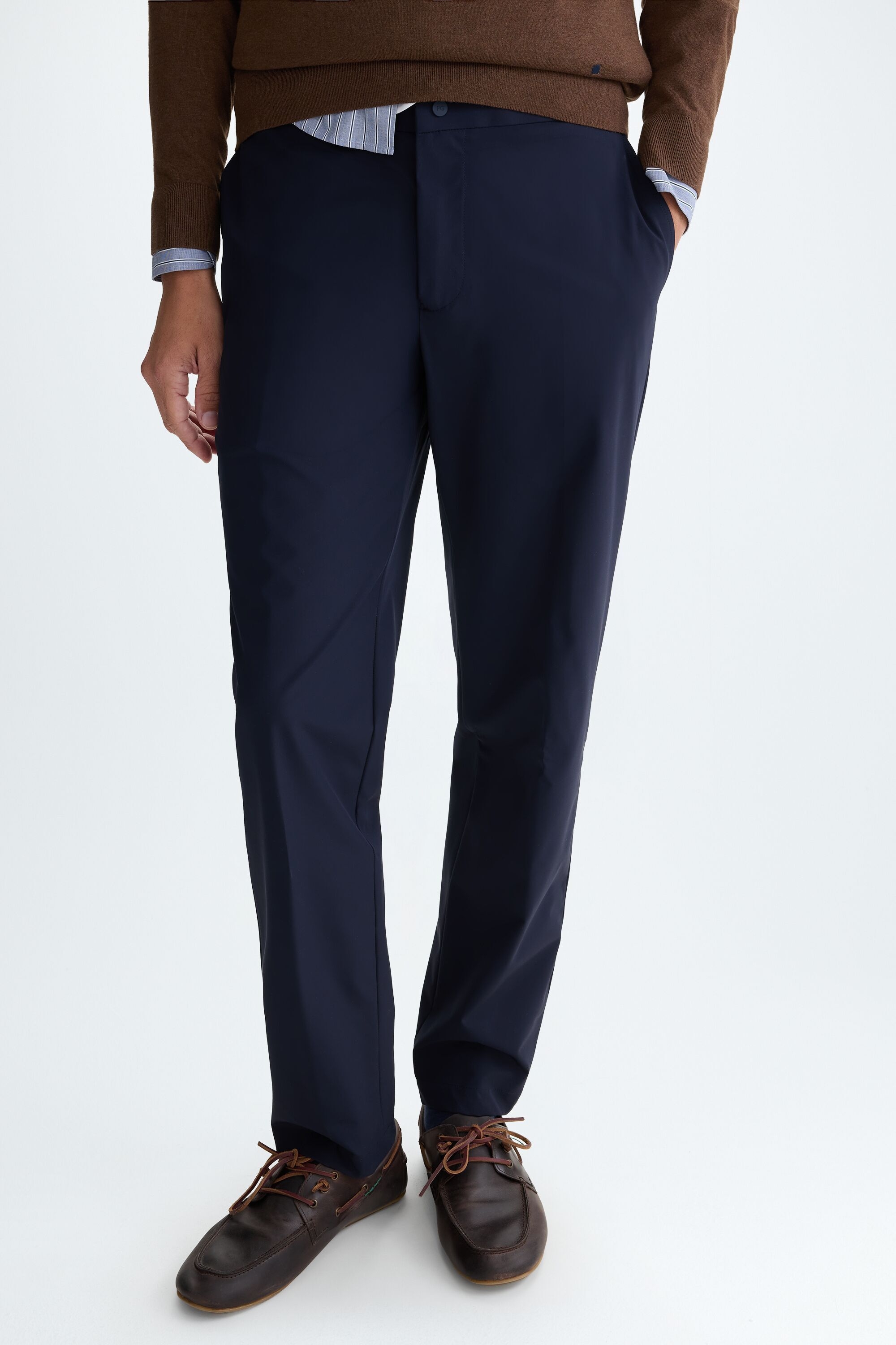 Technical nylon relaxed fit suit trousers