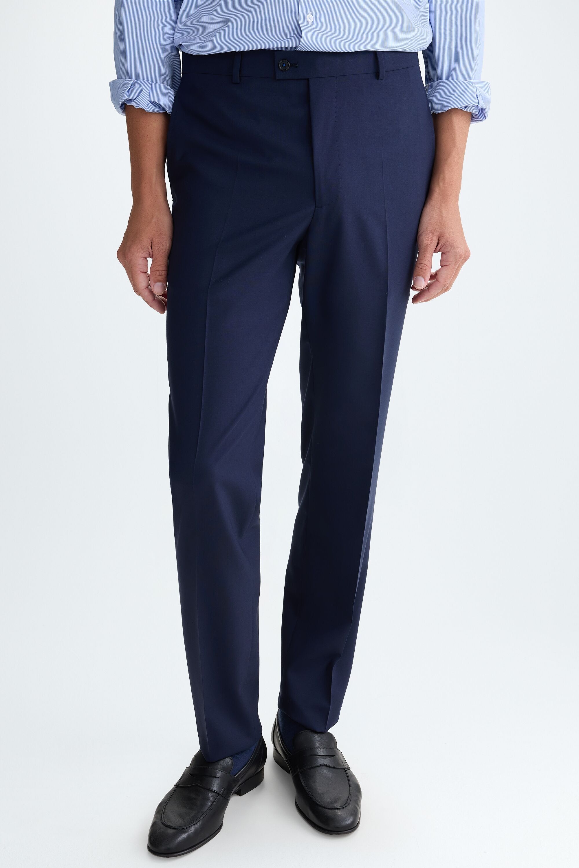 Tropical wool classic fit suit trousers