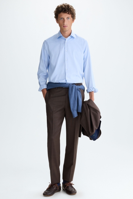 WOOL TWILL CLASSIC FIT SUIT TROUSERS
