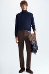 Wool twill classic fit suit trousers