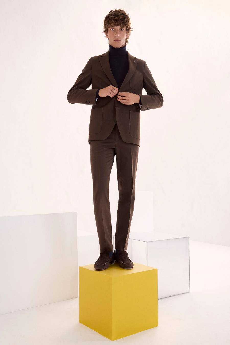 WOOL TWILL CLASSIC FIT SUIT TROUSERS
