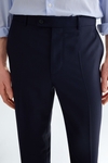 Textured wool classic fit suit trousers