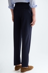 Textured wool classic fit suit trousers