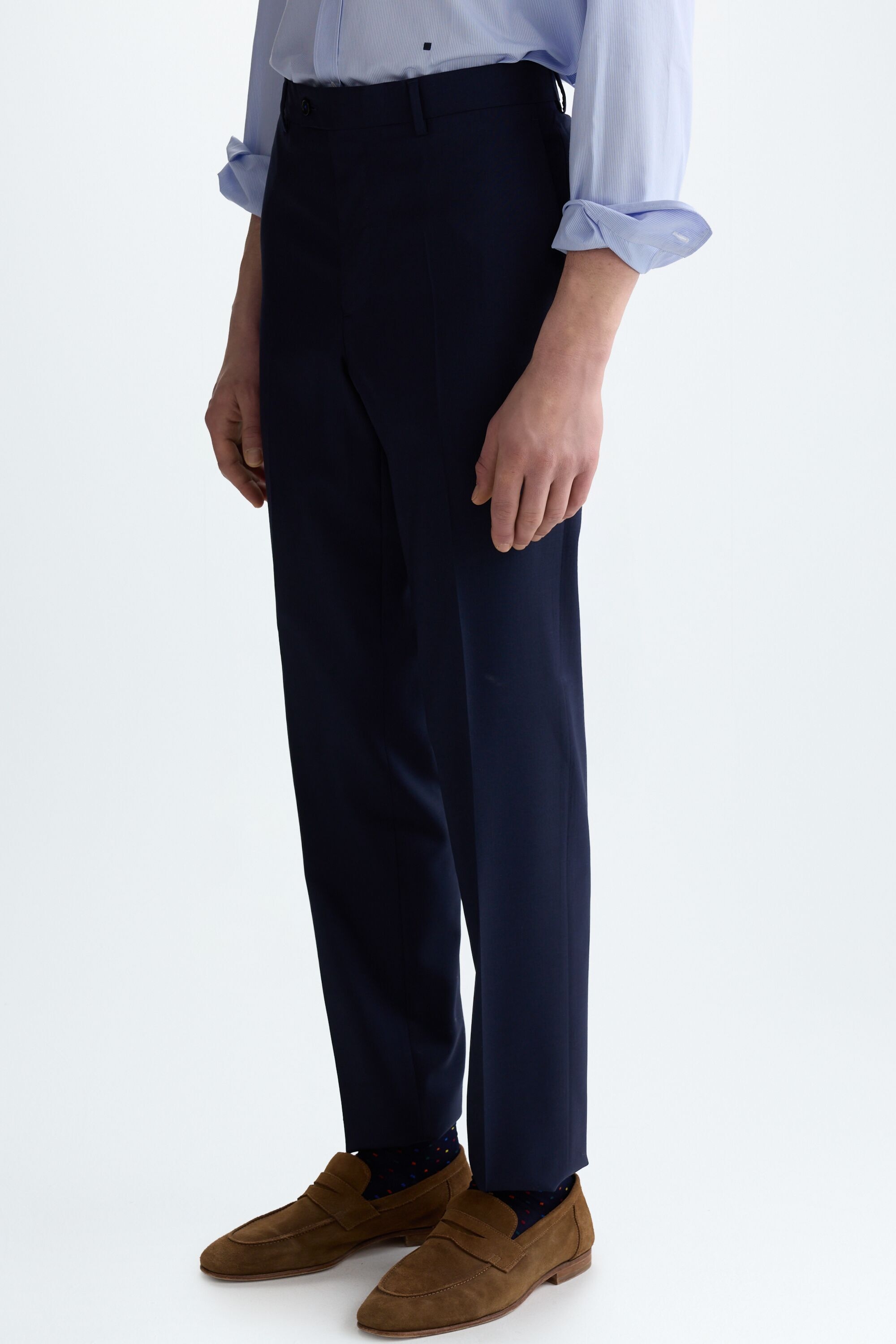 Tropical wool classic fit suit trousers - NAVY