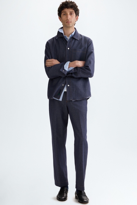 COTTON DENIM RELAXED FIT TROUSERS