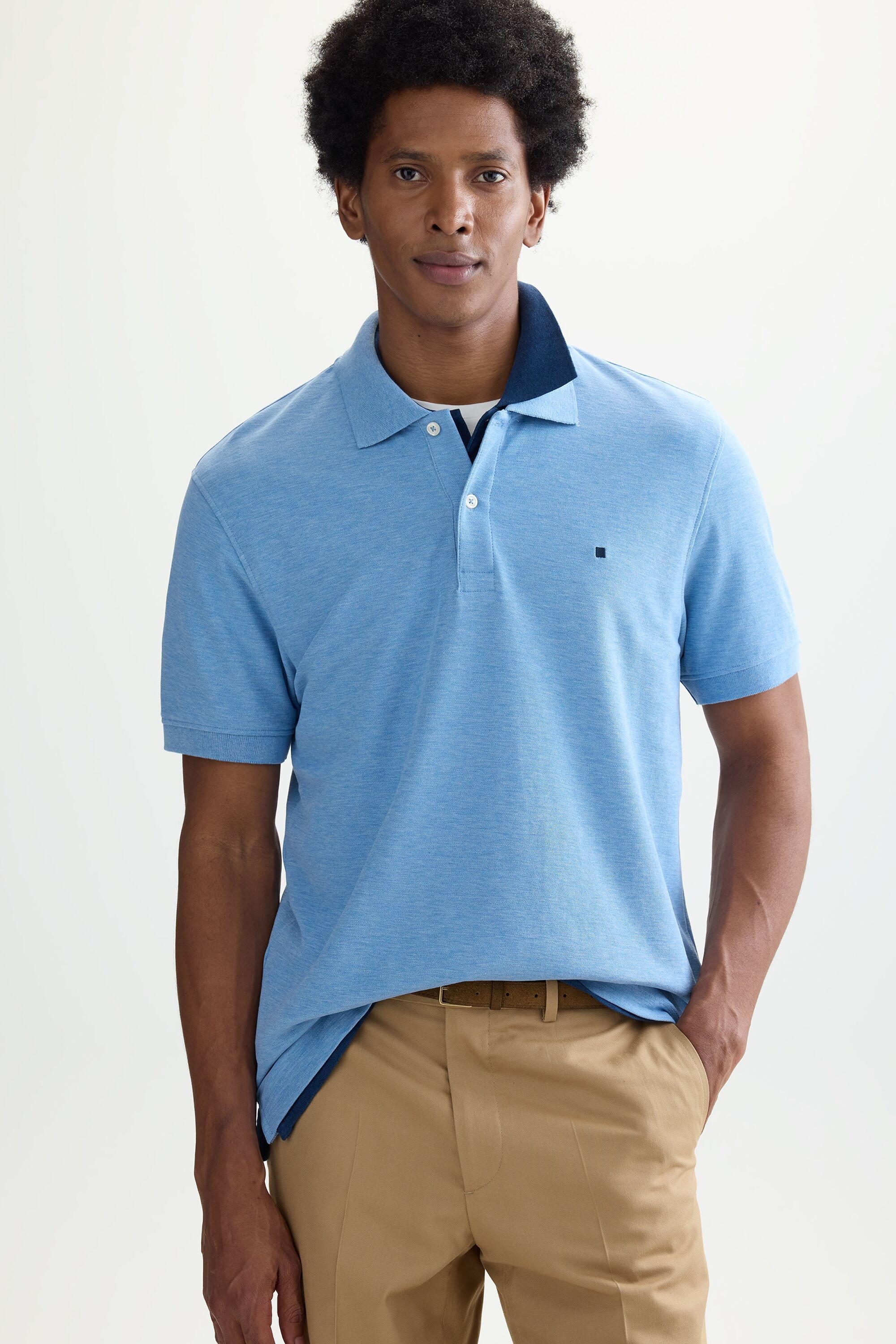 Mélange piqué polo shirt