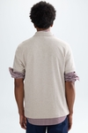 Mélange piqué polo shirt
