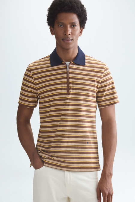 STRIPED JERSEY POLO SHIRT