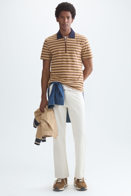 STRIPED JERSEY POLO SHIRT