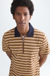 Striped jersey polo shirt