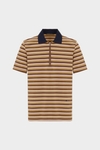 Striped jersey polo shirt