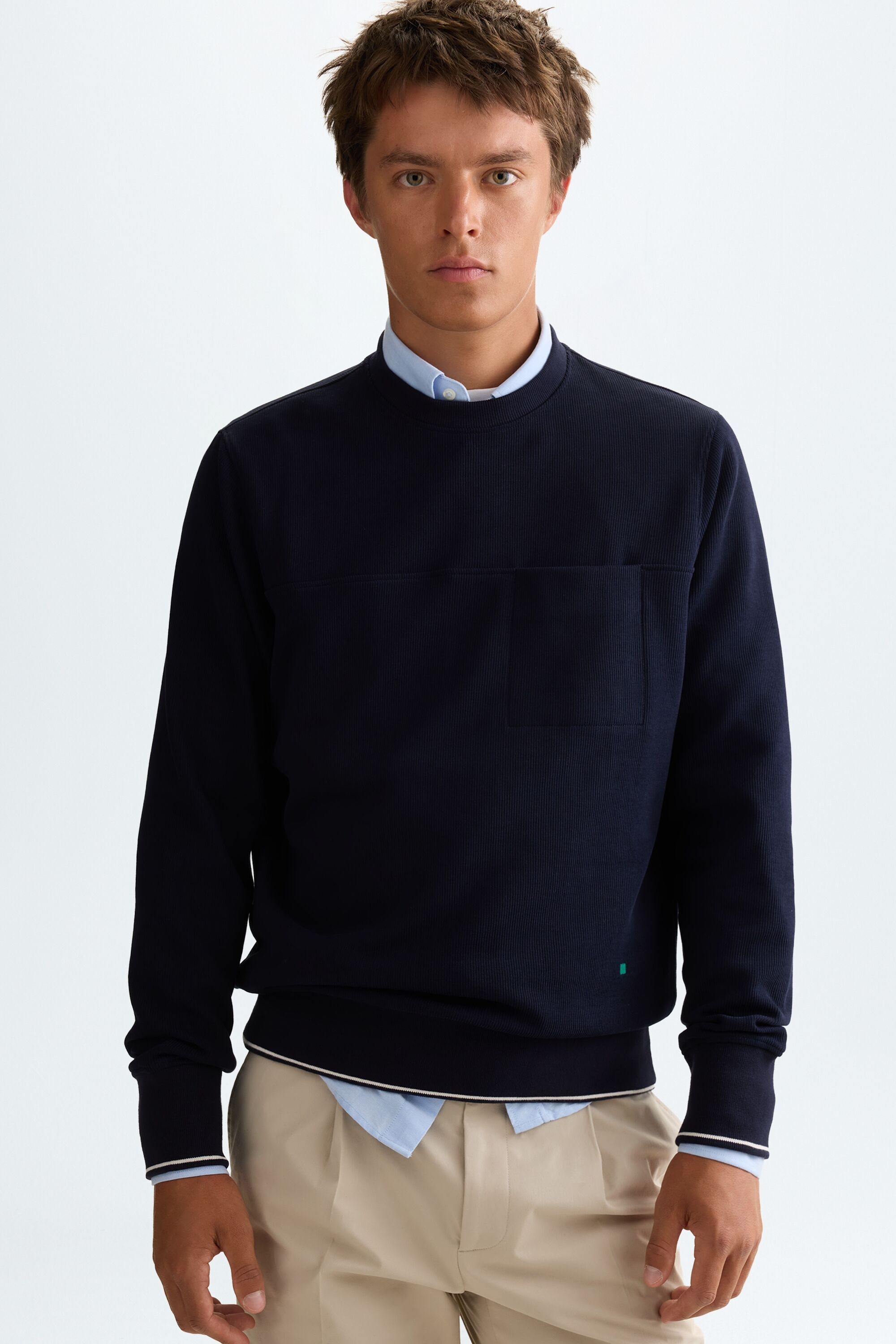 Ribbed sweatshirt with pocket